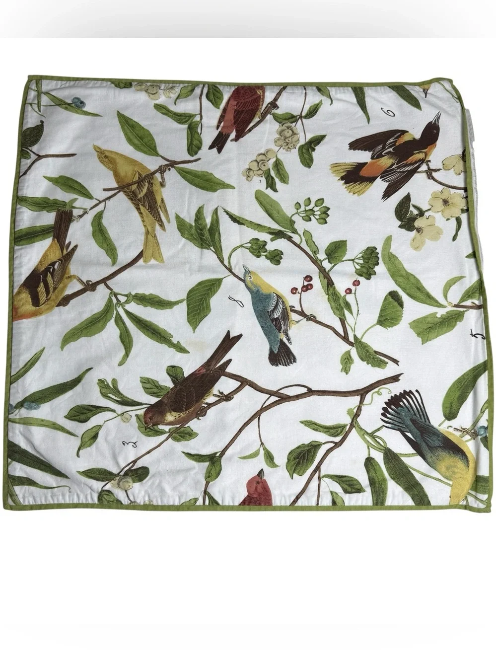 Pottery Barn Pillow Cover Euro Sham Spring Sparrow Birds 23x24” Cottagecore READ